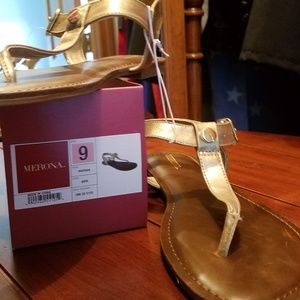 Merona Gold T-Strap Sandals